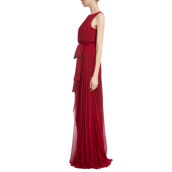 Badgley Mischka Sleeveless Pleated Georgette Gown US 8 $895 - Picture 2 of 9